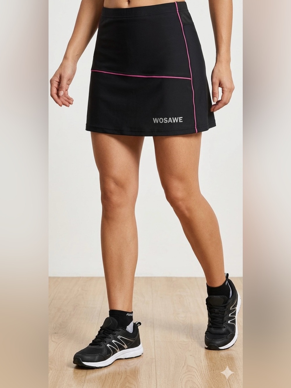 WOSAWE Black and Pink Athletic Bike 3D Gel Padded Shorts Size M